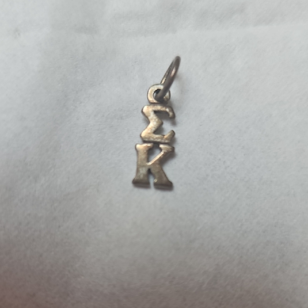 Silver Greek Letter Charm Pendant Sigma Kappa Sorority